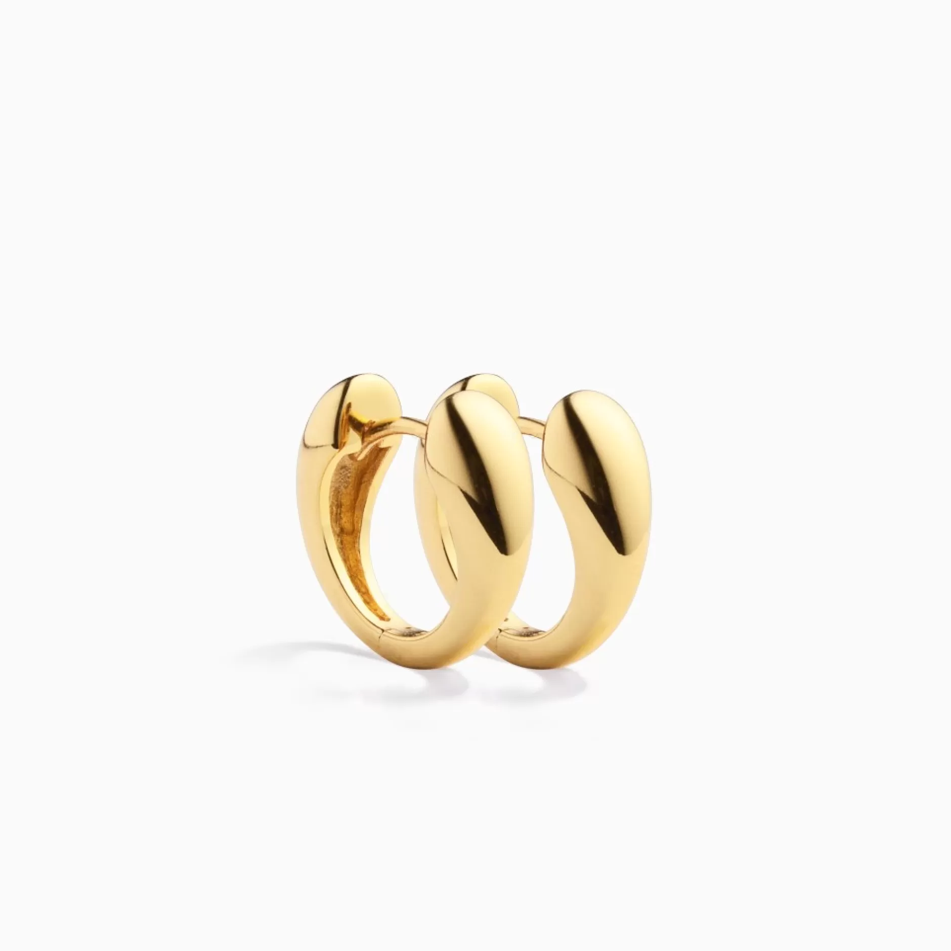 Eline Rosina Oorbellen^Allure Midi Hoop Gold Plated Sterling Zilver