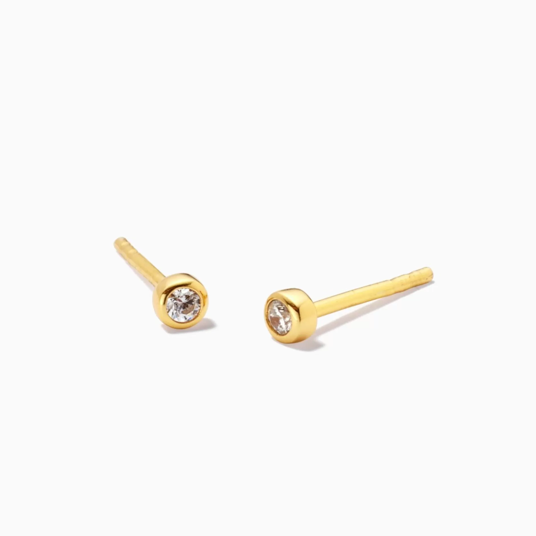 Eline Rosina Oorbellen^Bezel Studs Gold Plated Sterling Zilver