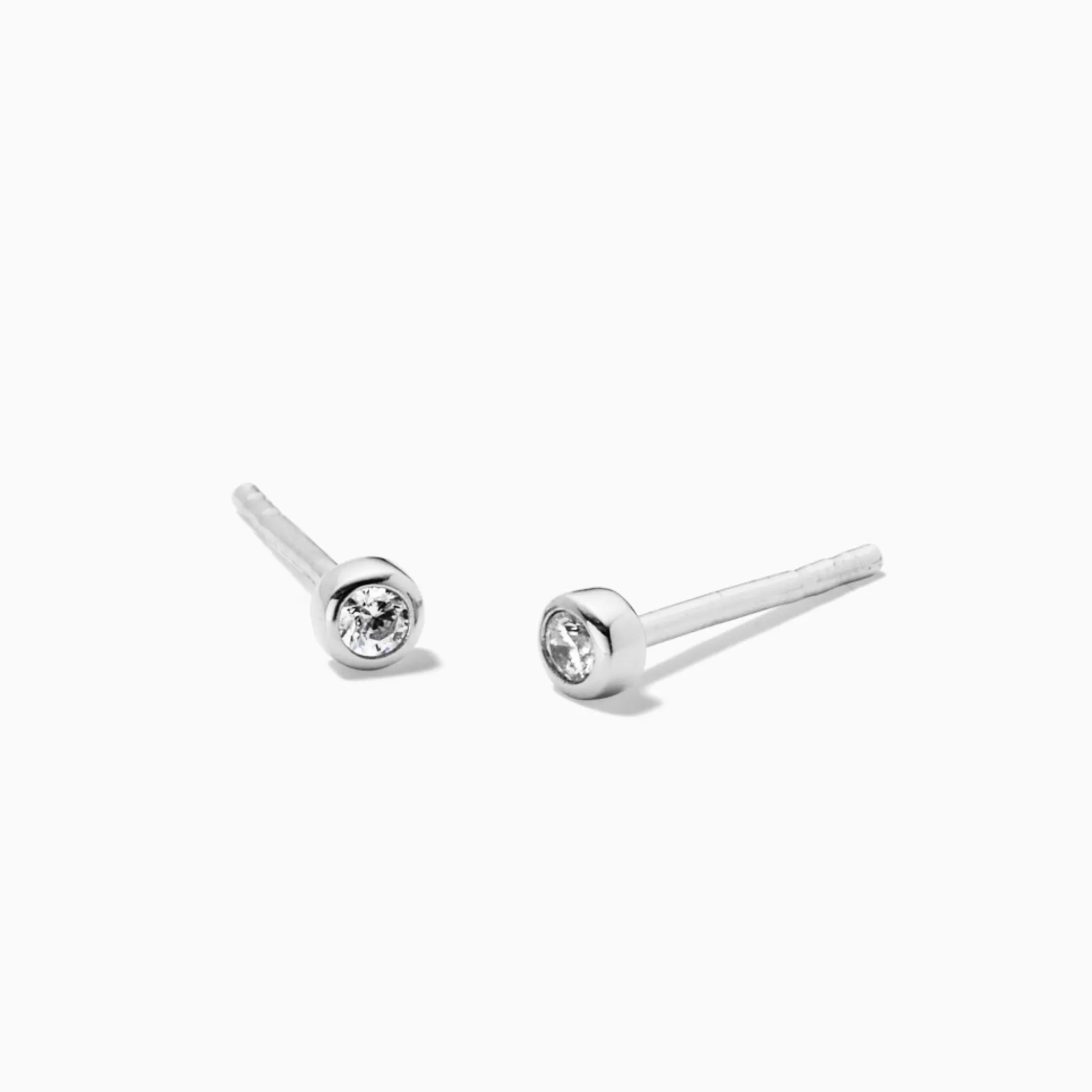 Eline Rosina Oorbellen^Bezel Studs Sterling Silver