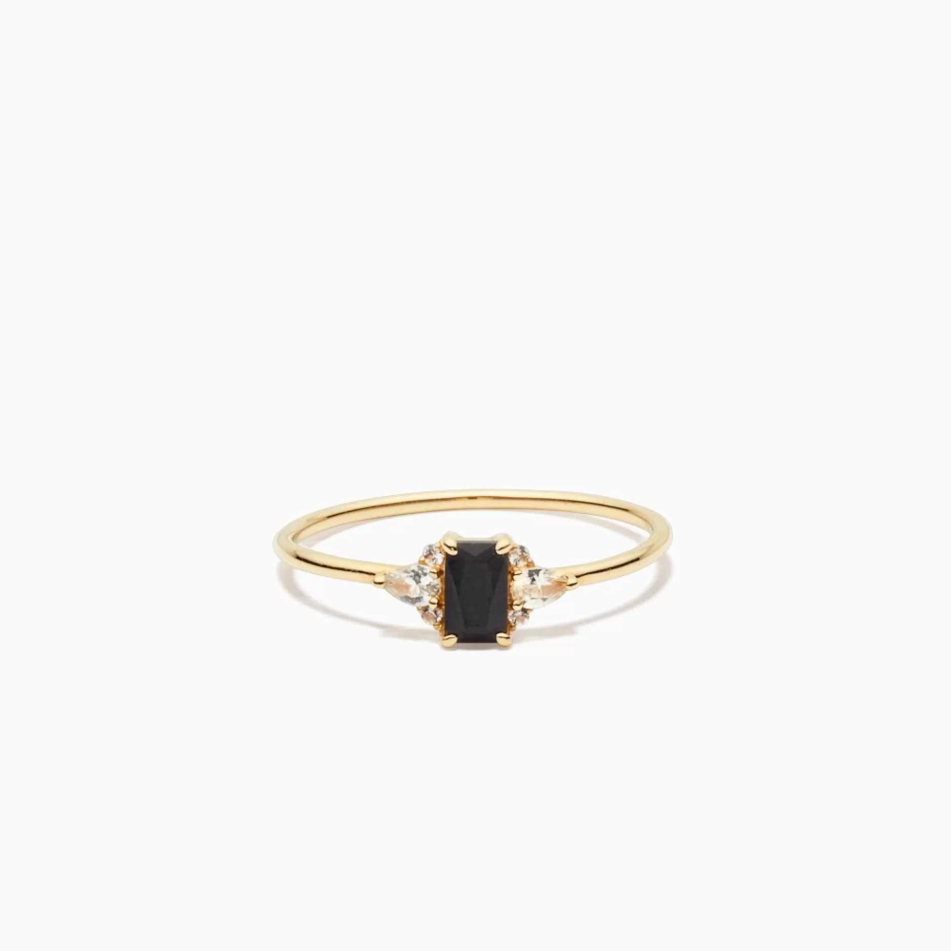 Eline Rosina Ringen^Black Spinel Baguette Ring 14K Yellow Gold