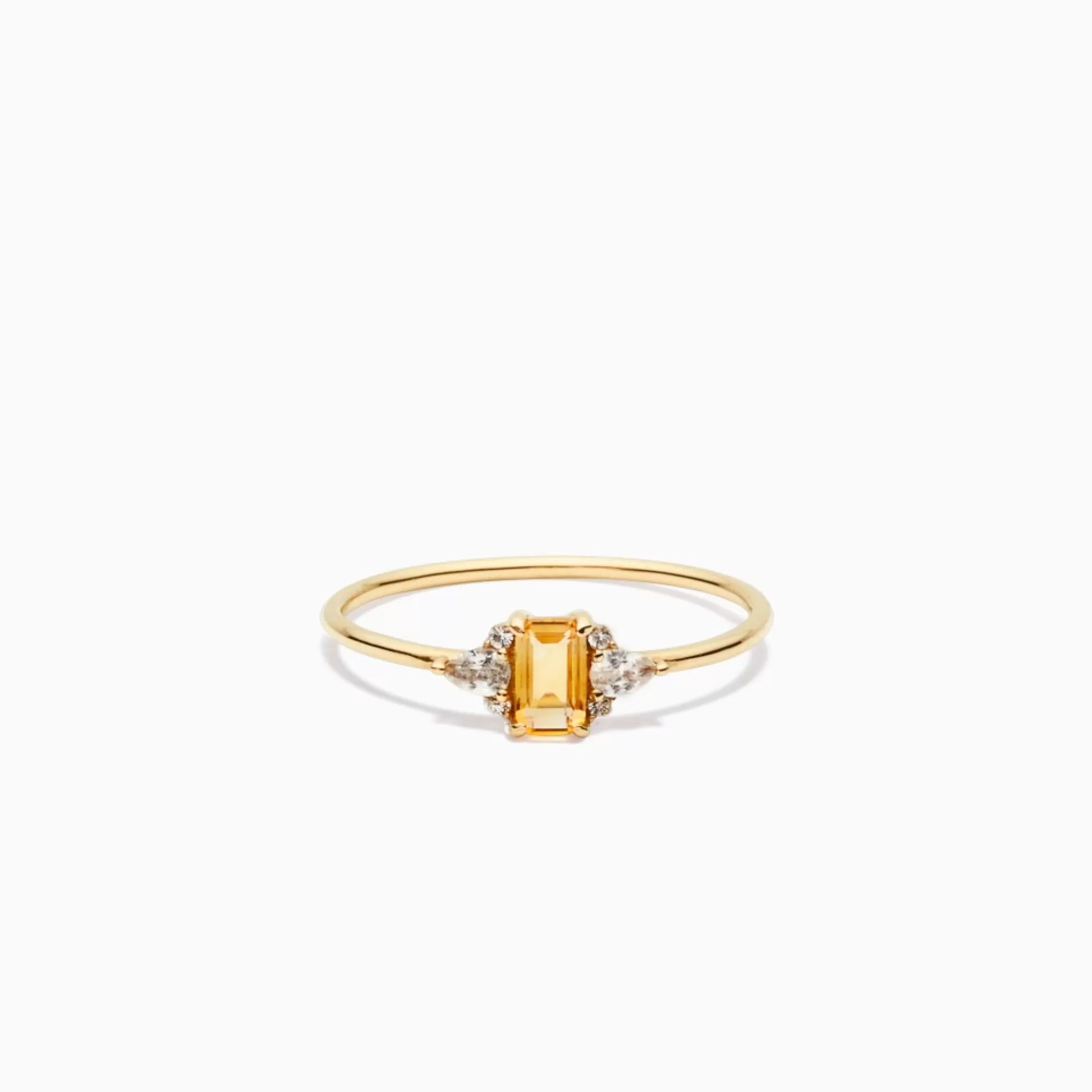 Eline Rosina Ringen^Citrine Baguette Ring 14K Yellow Gold