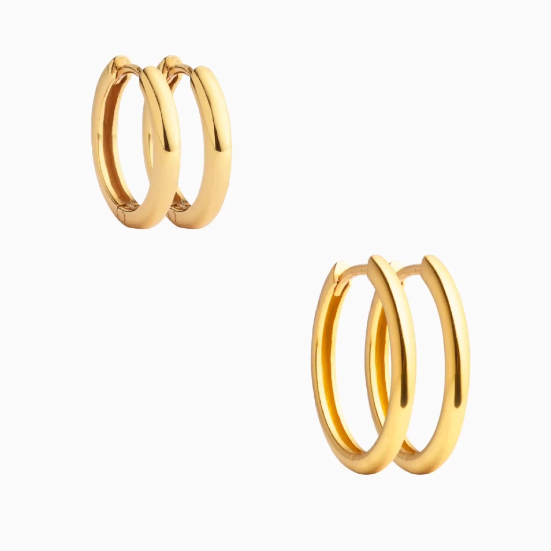 Eline Rosina Oorbellen^Classic Duo Set - Save On Sets - Gold Plated Sterling Zilver