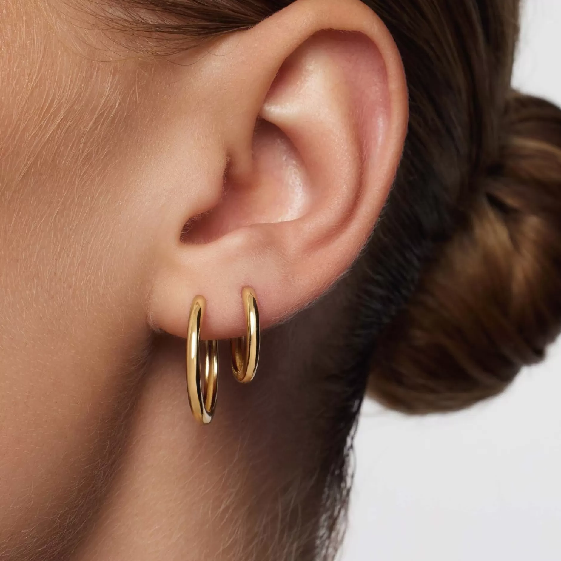 Eline Rosina Oorbellen^Classic Hoop (20Mm) Gold Plated Sterling Zilver