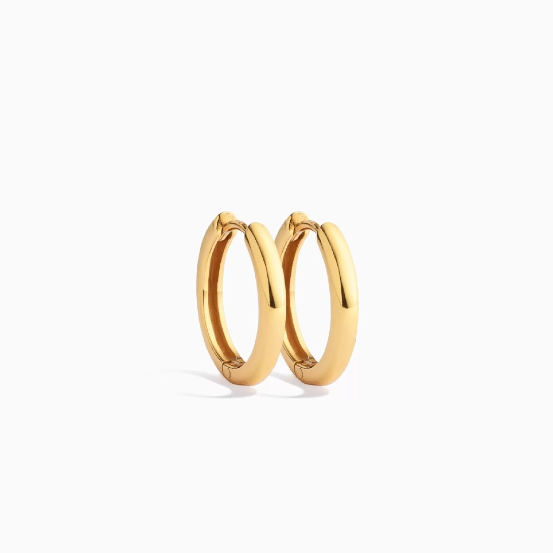 Eline Rosina Oorbellen^Classic Huggie Hoop (15Mm) Gold Plated Sterling Zilver