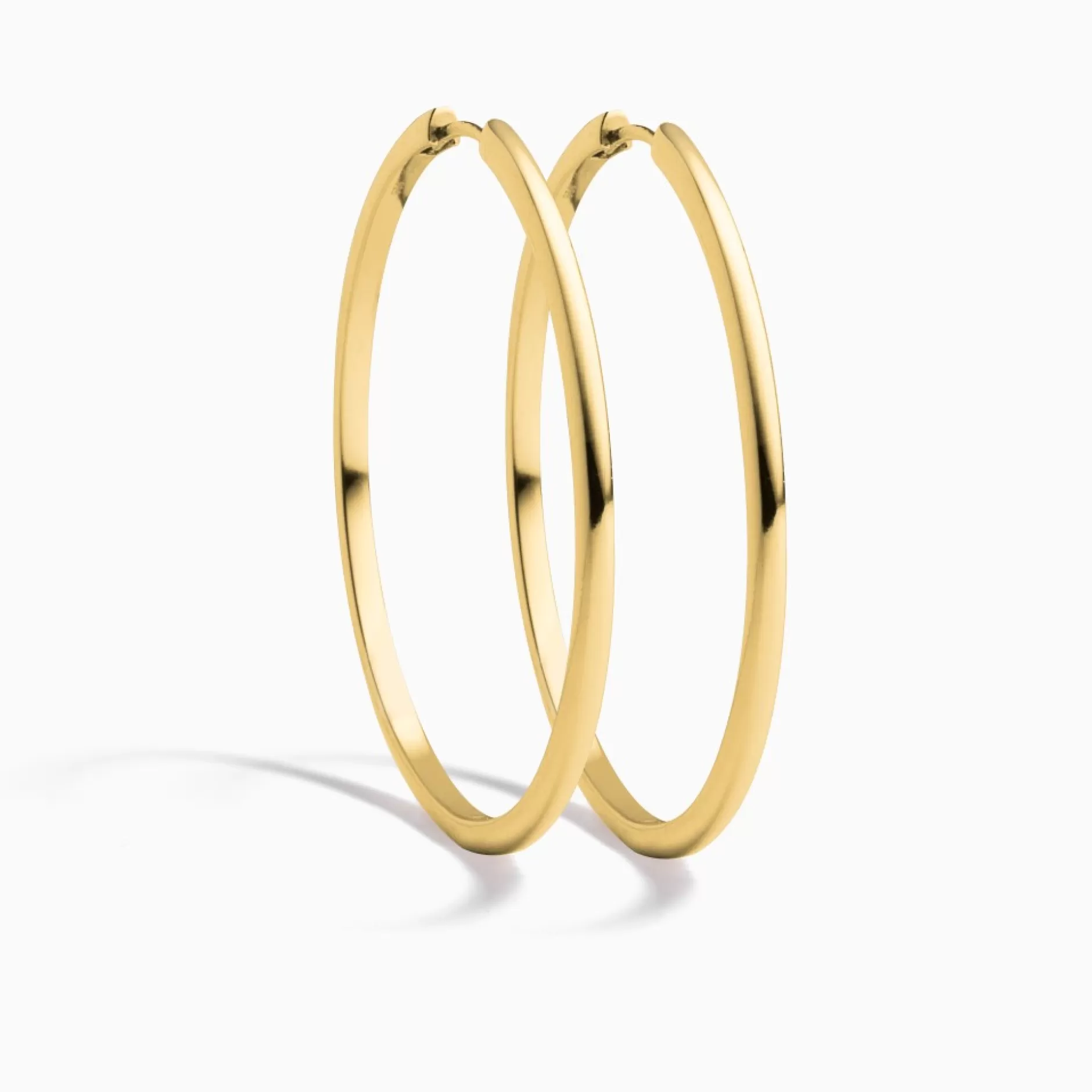 Eline Rosina Oorbellen^Classic Maxi Hoops Gold Plated Sterling Zilver