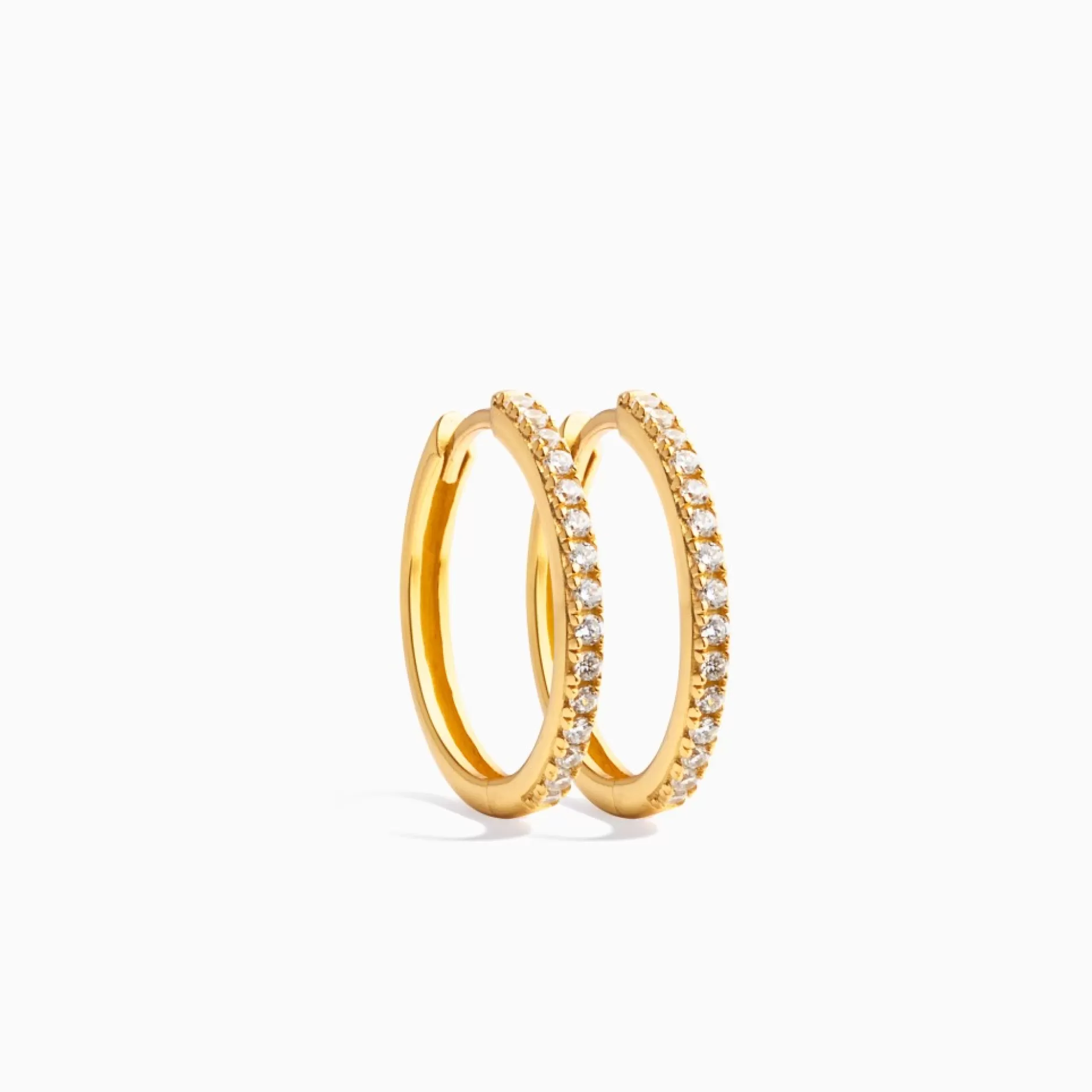 Eline Rosina Oorbellen^Classic Zirconia Hoop (20Mm) Gold Plated Sterling Zilver