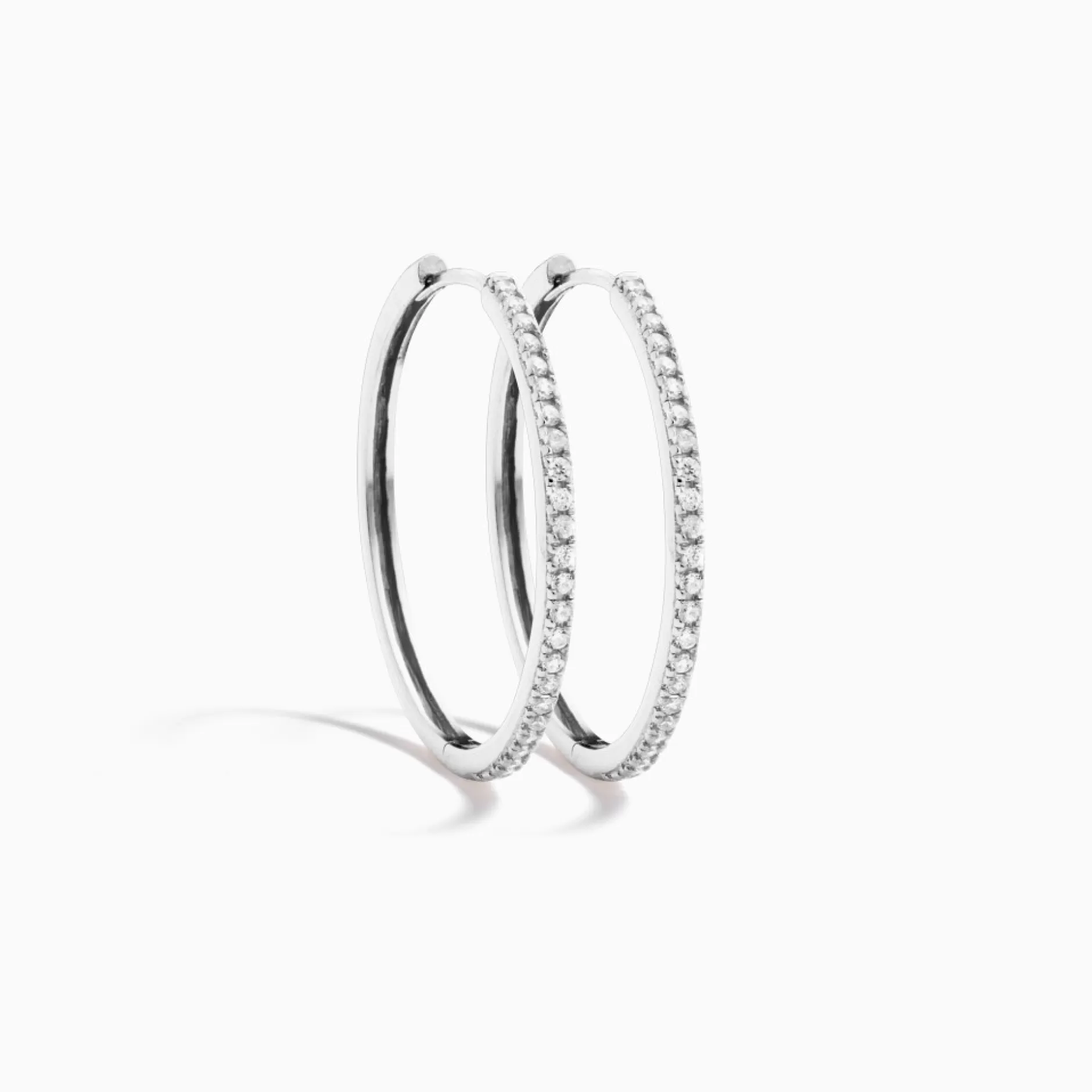 Eline Rosina Oorbellen^Classic Zirconia Hoops Sterling Zilver