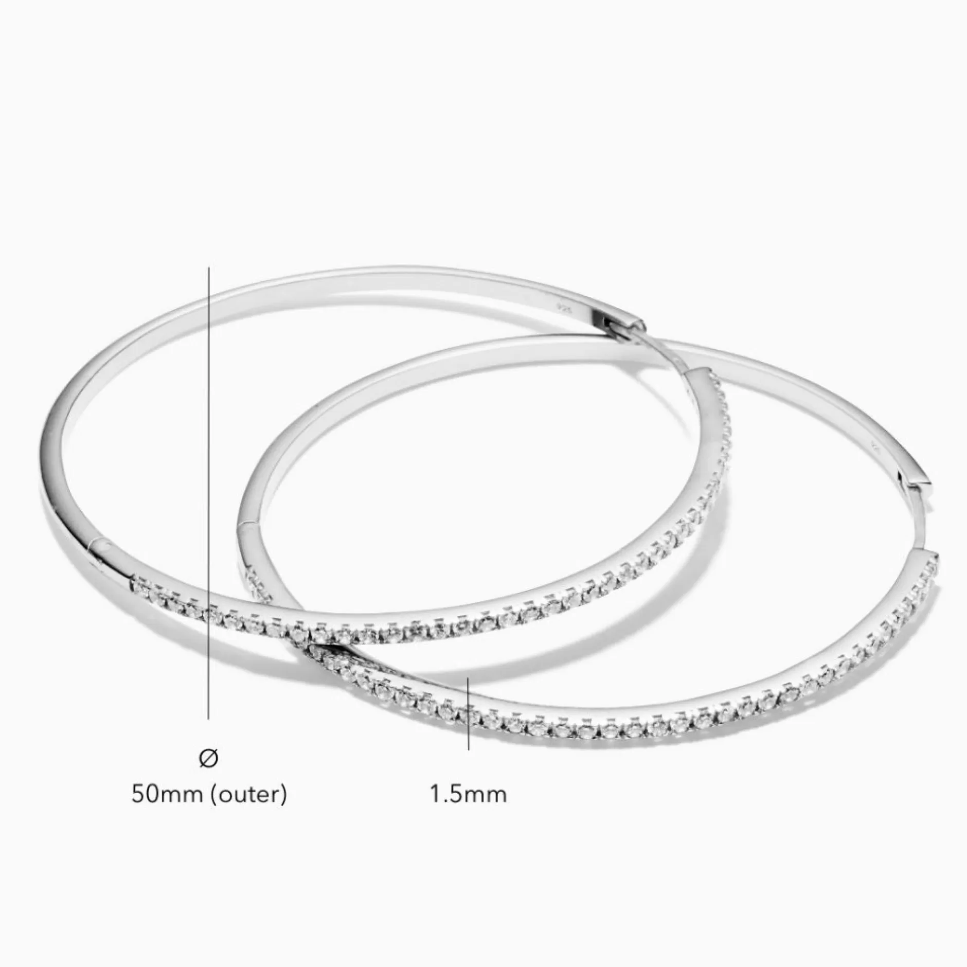 Eline Rosina Oorbellen^Classic Zirconia Maxi Hoops Sterling Zilver