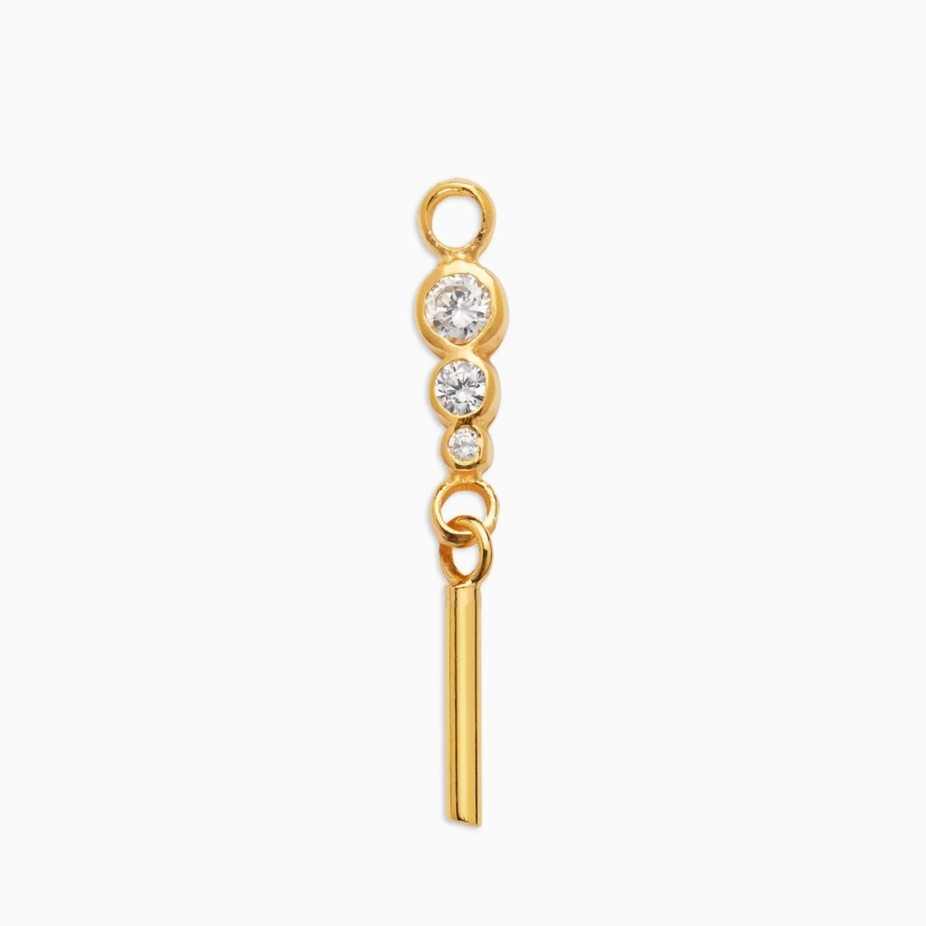 Eline Rosina Oorbellen^Coco Dangle Gold Plated Sterling Zilver