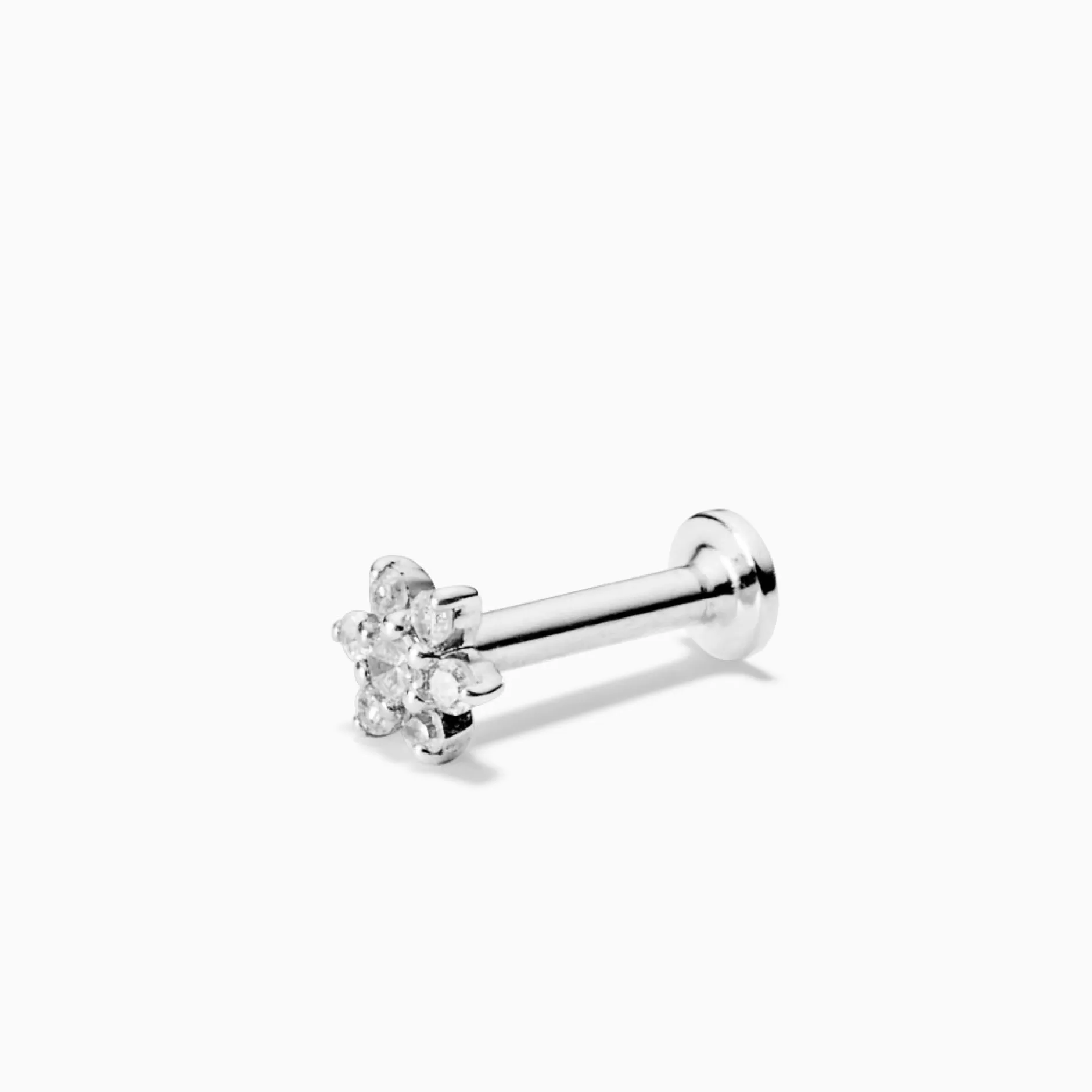 Eline Rosina Oorbellen^Diamond Flower Piercing 14K White Gold