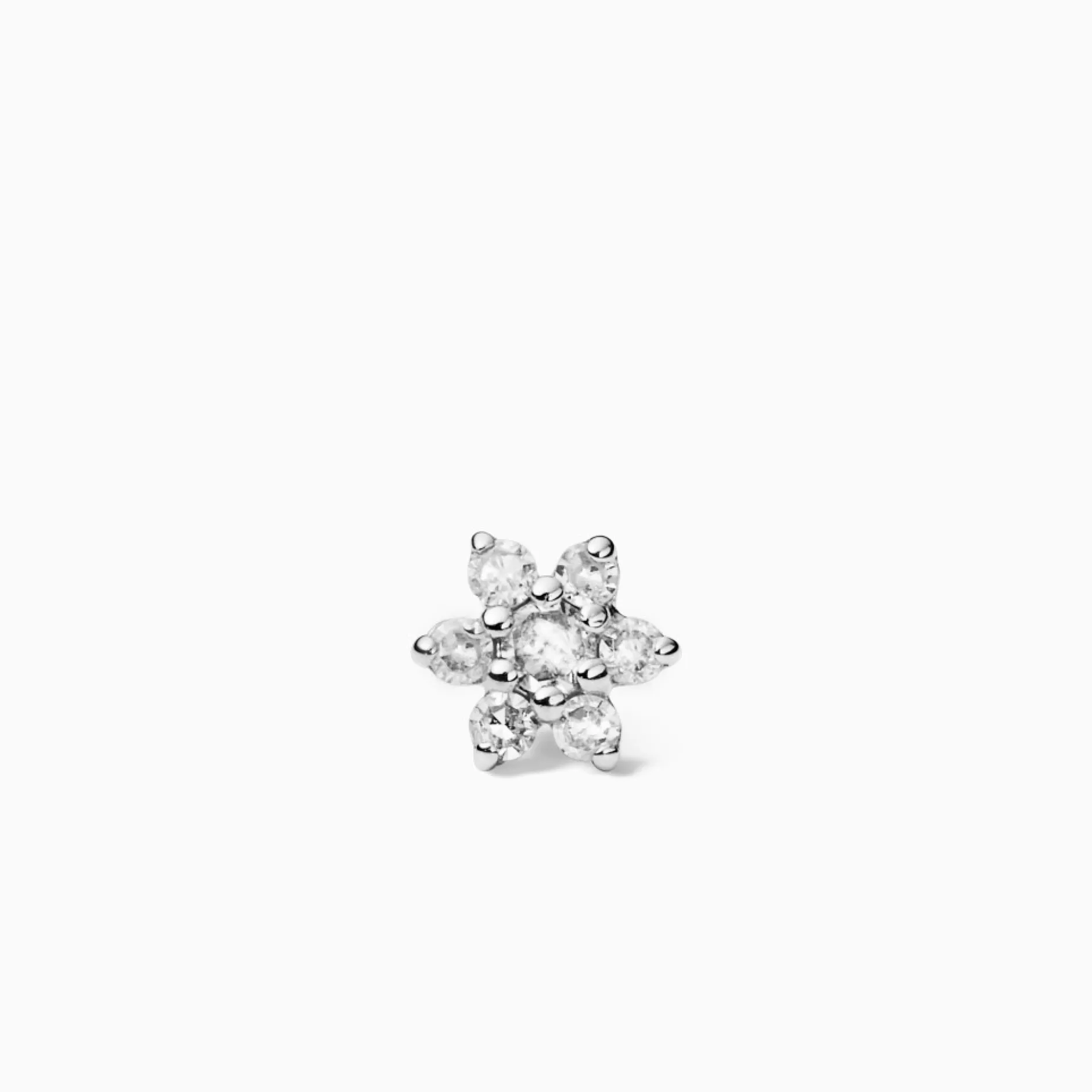 Eline Rosina Oorbellen^Diamond Flower Piercing 14K White Gold