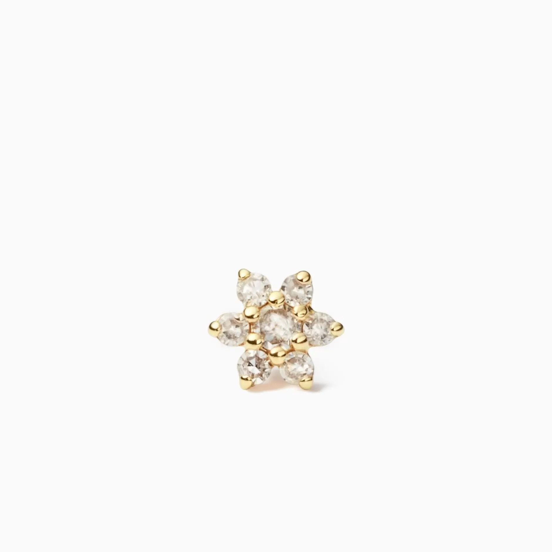 Eline Rosina Oorbellen^Diamond Flower Piercing 14K Yellow Gold