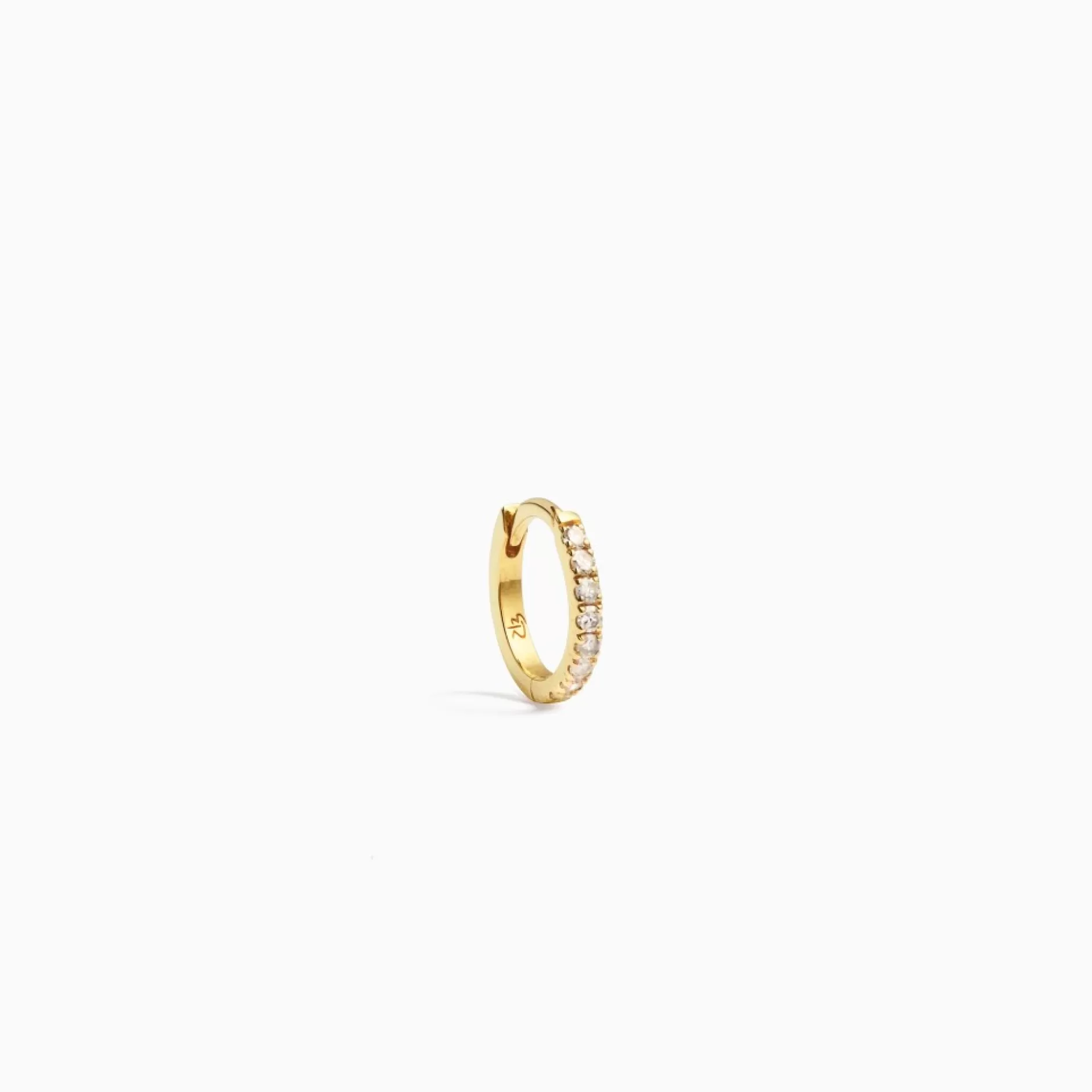 Eline Rosina Oorbellen^Diamond Huggie (10Mm) 14K Yellow Gold