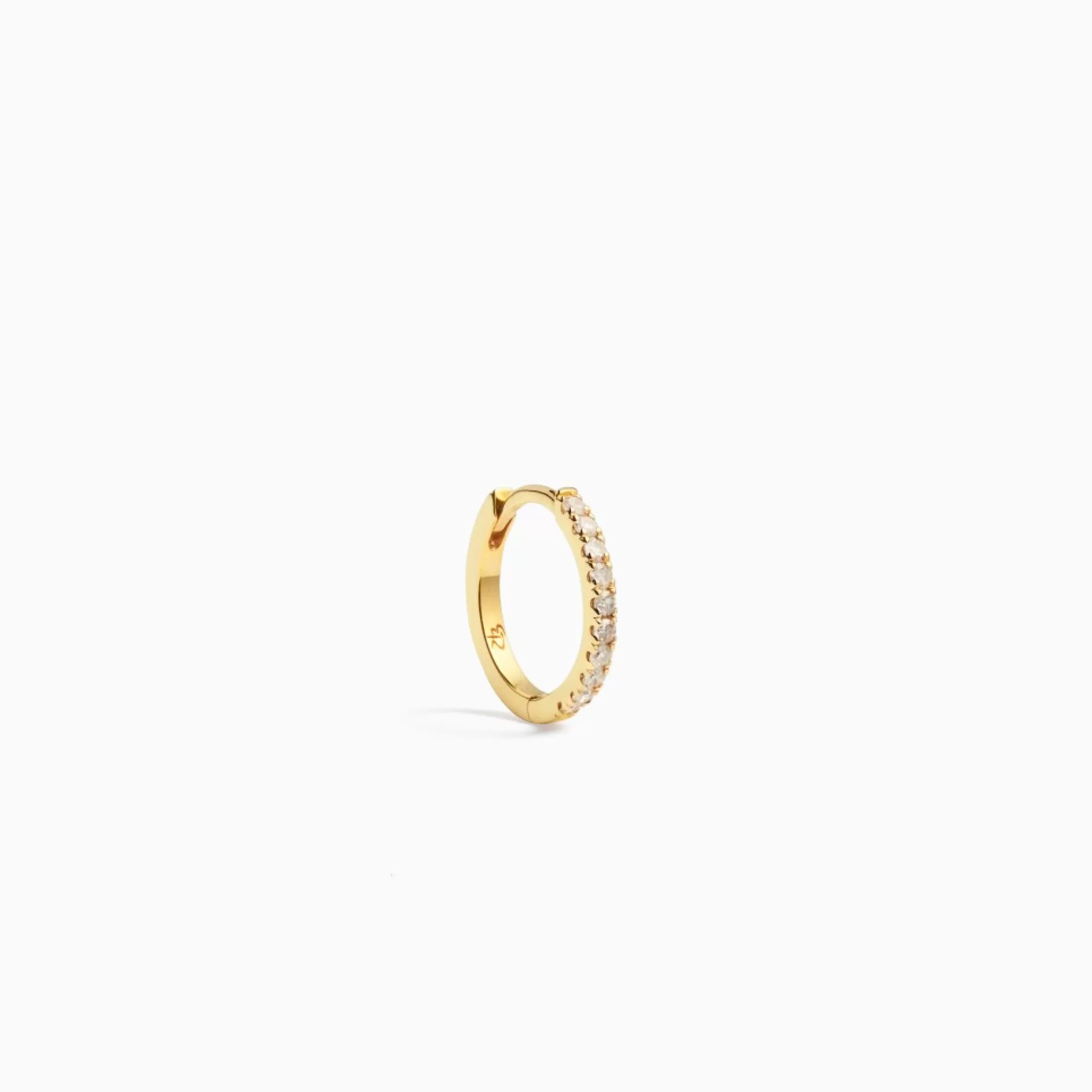 Eline Rosina Oorbellen^Diamond Huggie (12Mm) 14K Yellow Gold