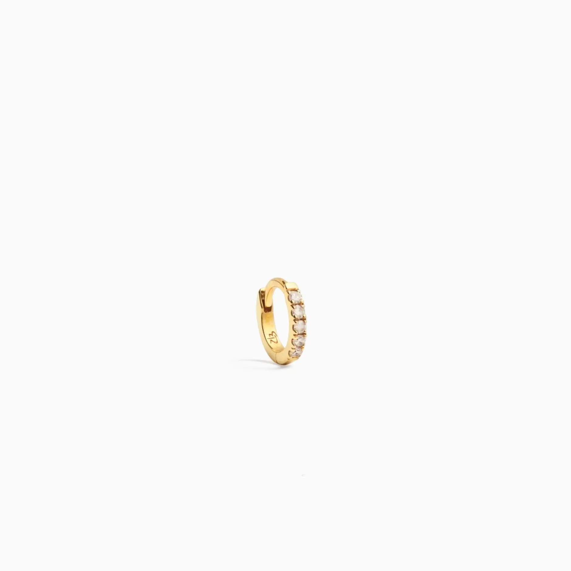 Eline Rosina Oorbellen^Diamond Huggie (8Mm) 14K Yellow Gold