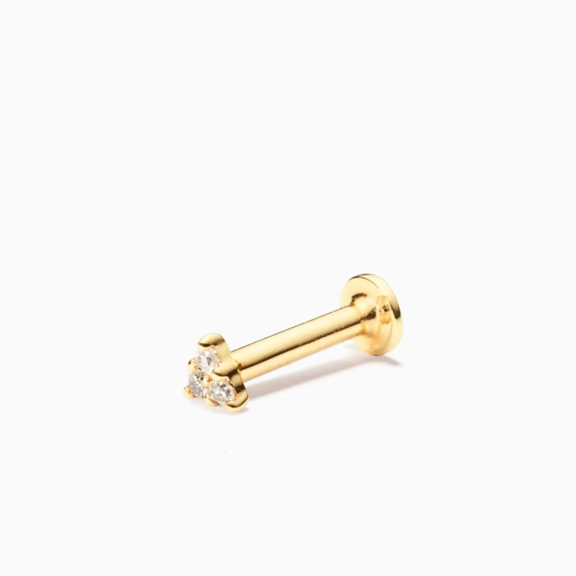 Eline Rosina Oorbellen^Diamond Triangle Piercing 14K Yellow Gold