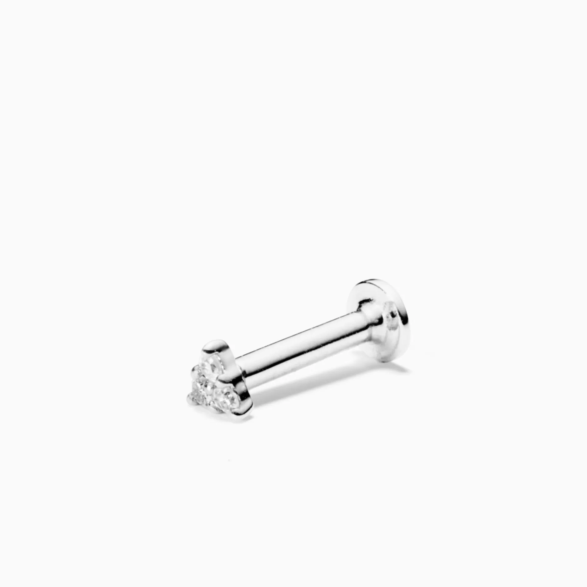 Eline Rosina Oorbellen^Diamond Triangle Piercing 14K White Gold