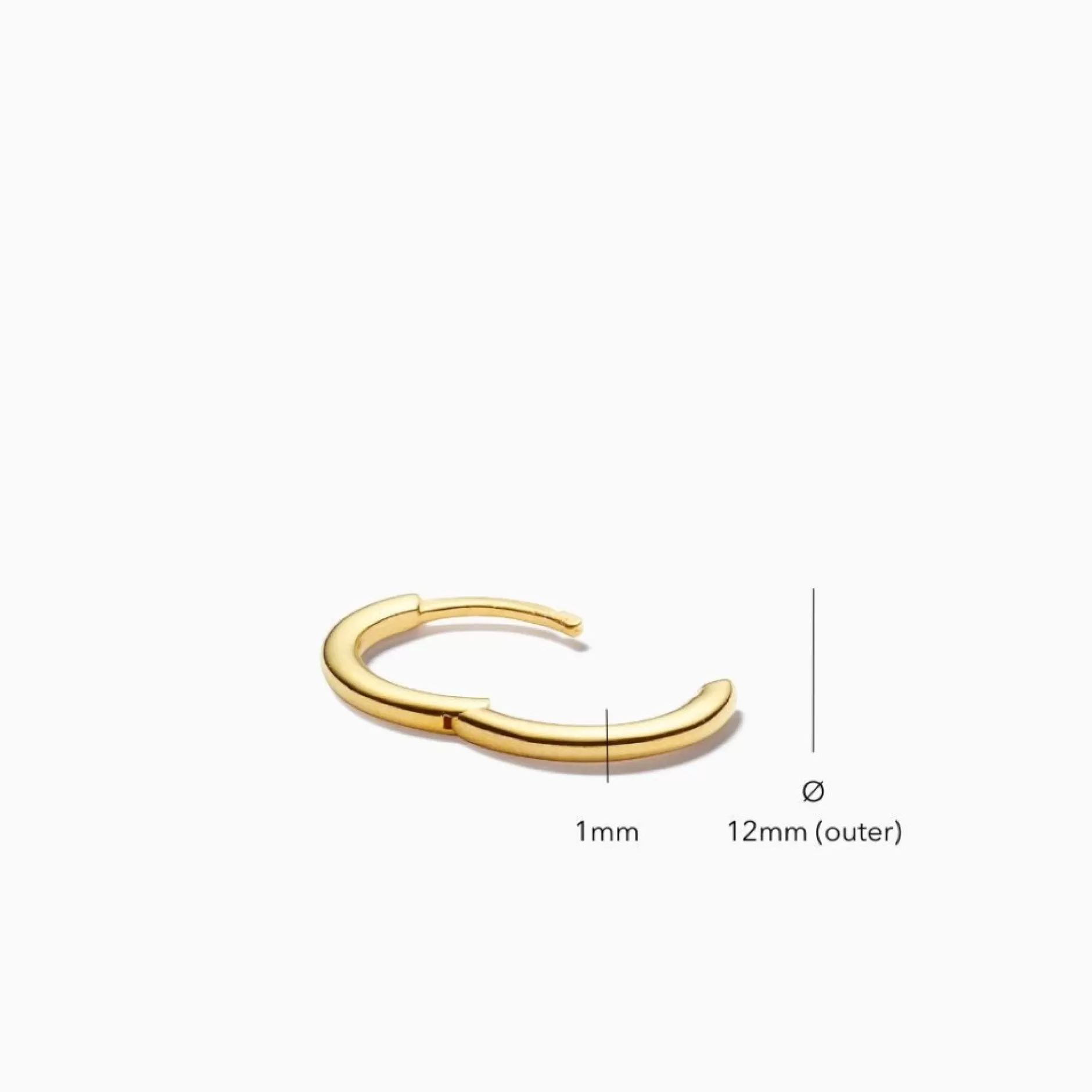 Eline Rosina Oorbellen^Essential Classic Huggies (M) Gold Plated Sterling Zilver