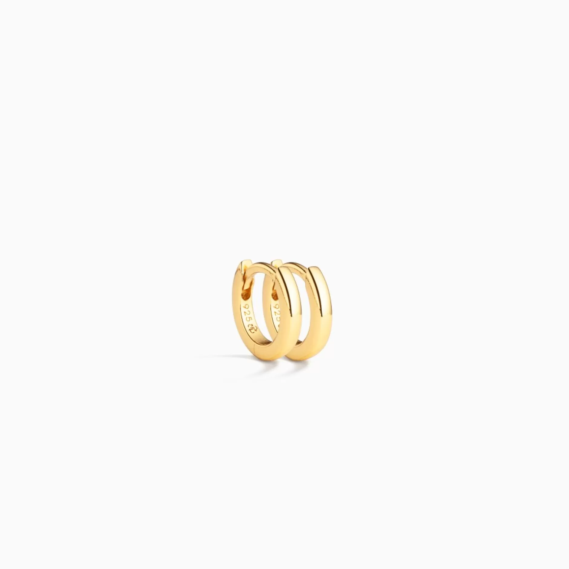 Eline Rosina Oorbellen^Essential Classic Huggies (Xs) Gold Plated Sterling Silver