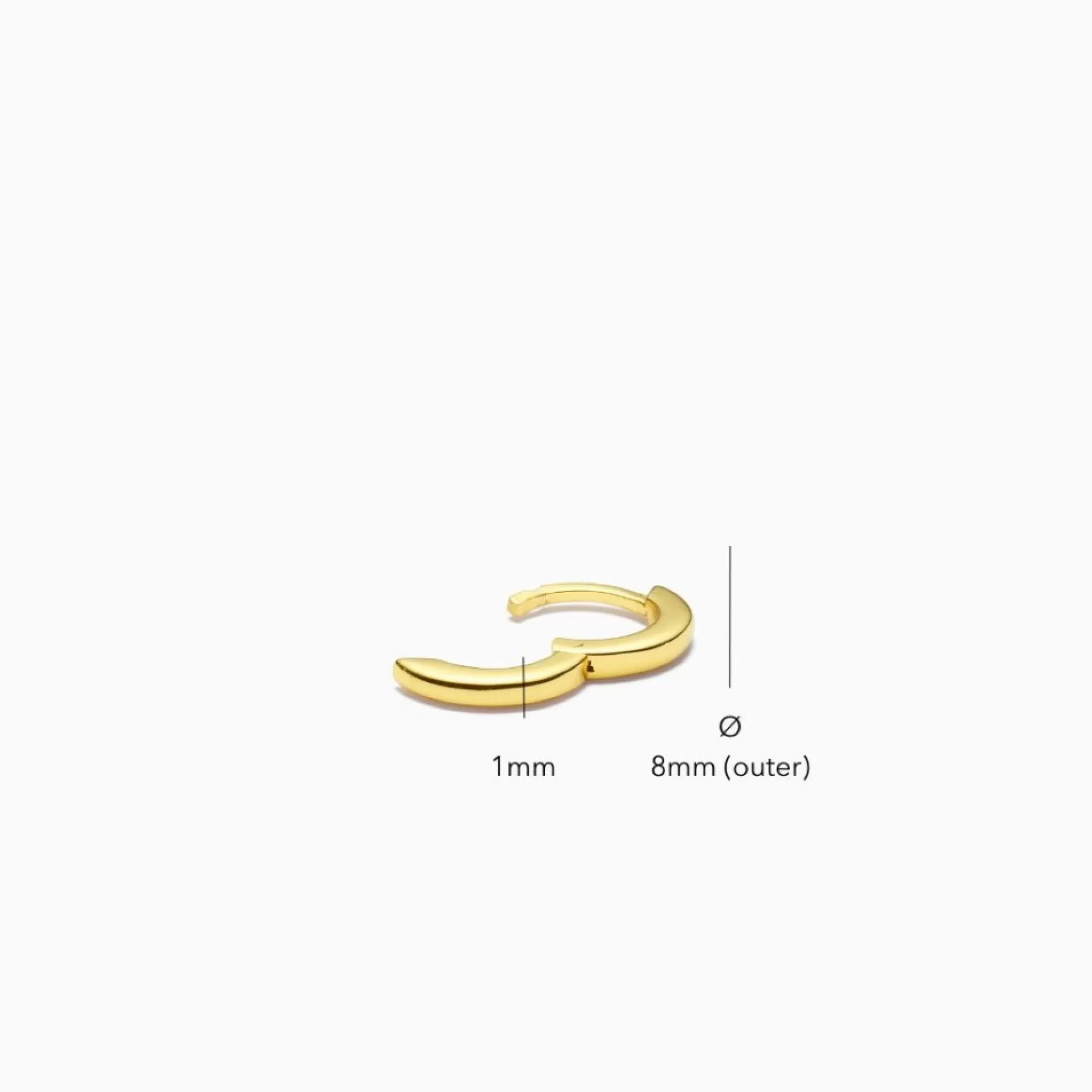 Eline Rosina Oorbellen^Essential Classic Huggies (Xs) Gold Plated Sterling Silver