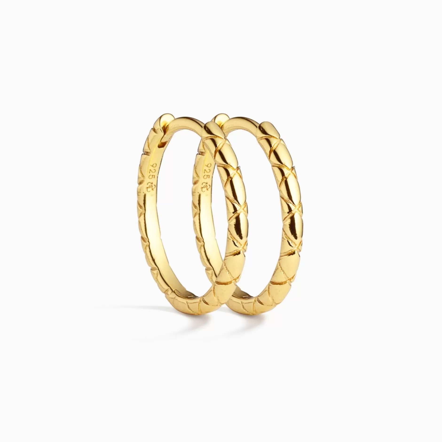 Eline Rosina Oorbellen^Essential Snake Huggies (L) Gold Plated Sterling Zilver