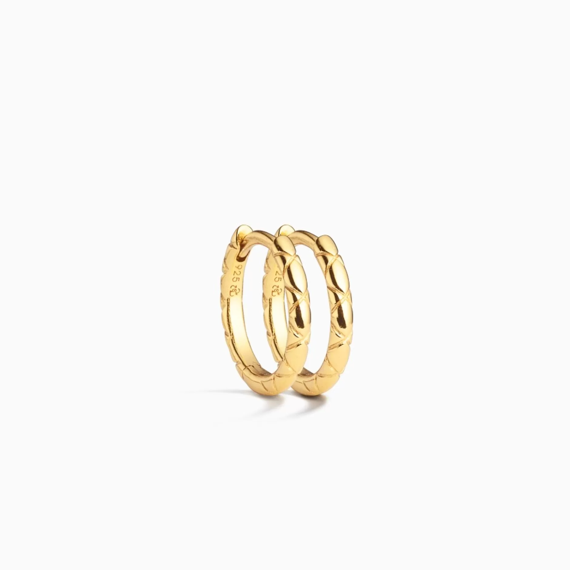 Eline Rosina Oorbellen^Essential Snake Huggies (M) Gold Plated Sterling Zilver