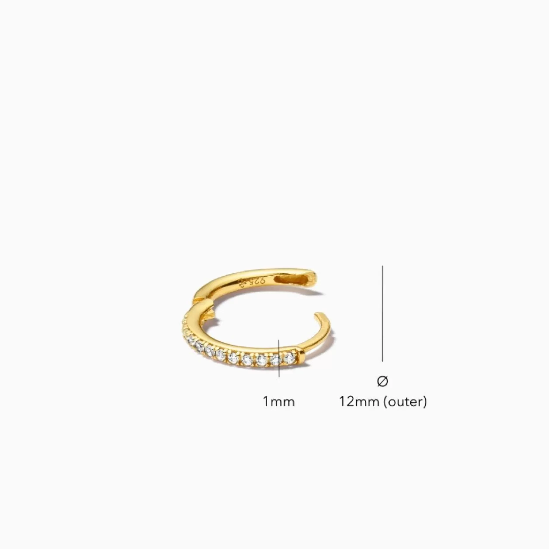 Eline Rosina Oorbellen^Essential Zirconia Huggies (M) Gold Plated Sterling Zilver