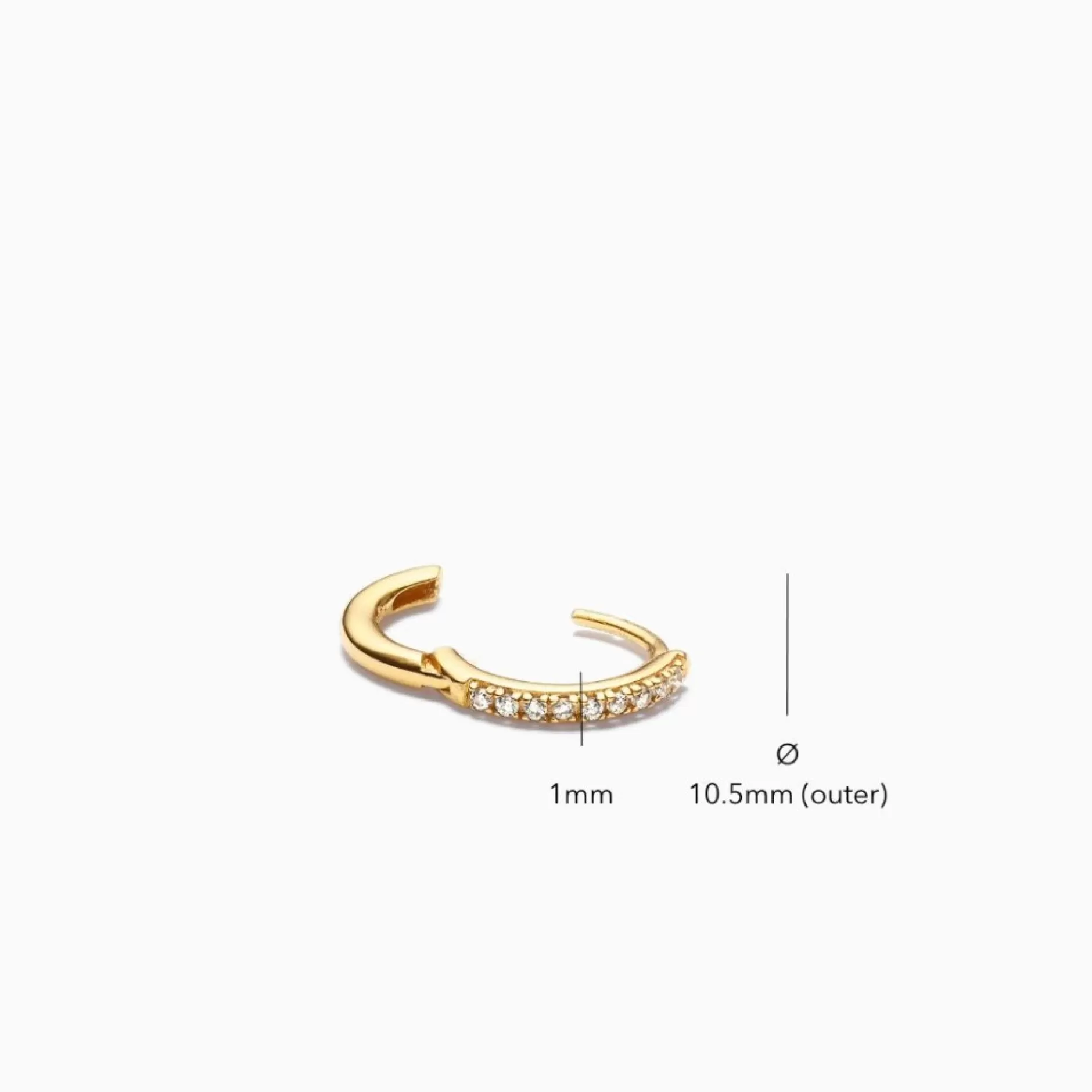 Eline Rosina Oorbellen^Essential Zirconia Huggies (S) Gold Plated Sterling Zilver