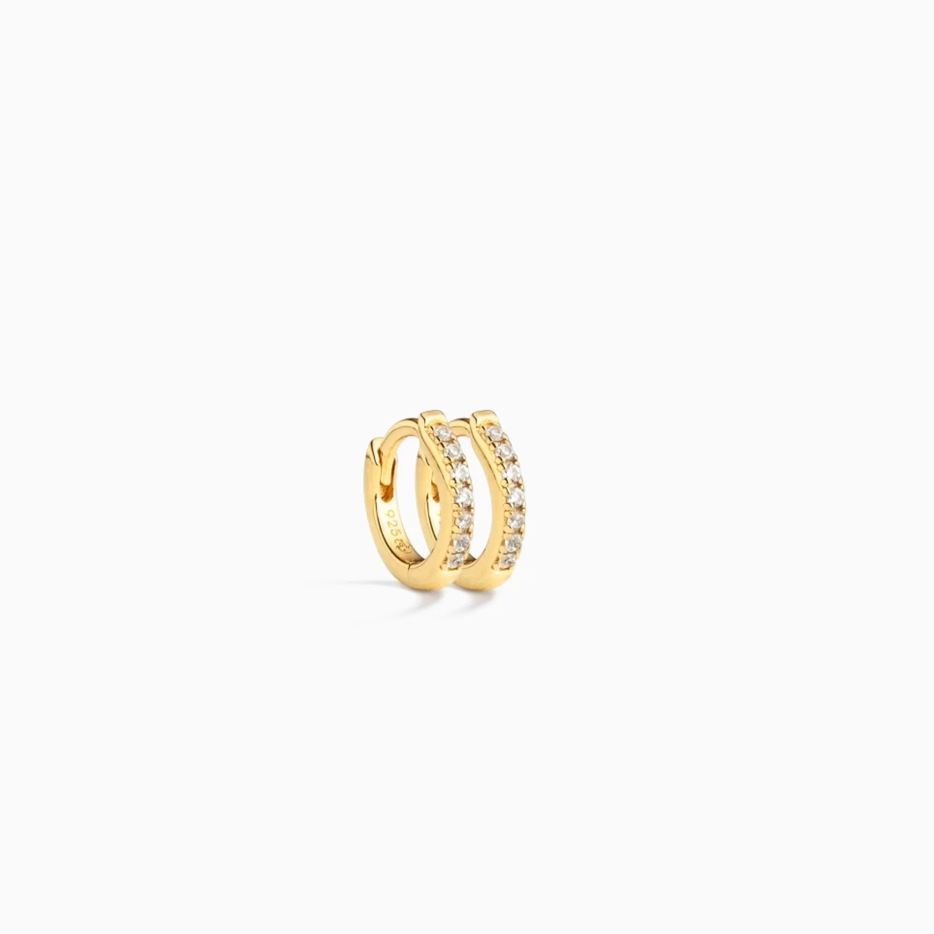 Eline Rosina Oorbellen^Essential Zirconia Huggies (Xs) Gold Plated Sterling Silver