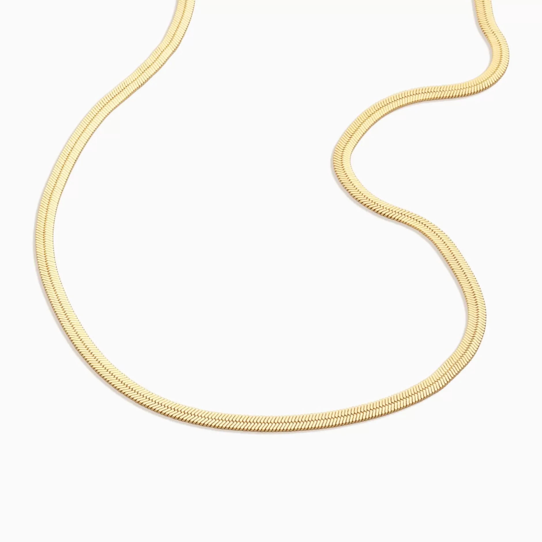 Eline Rosina Kettingen^Flat Snake Ketting Gold Plated Sterling Zilver