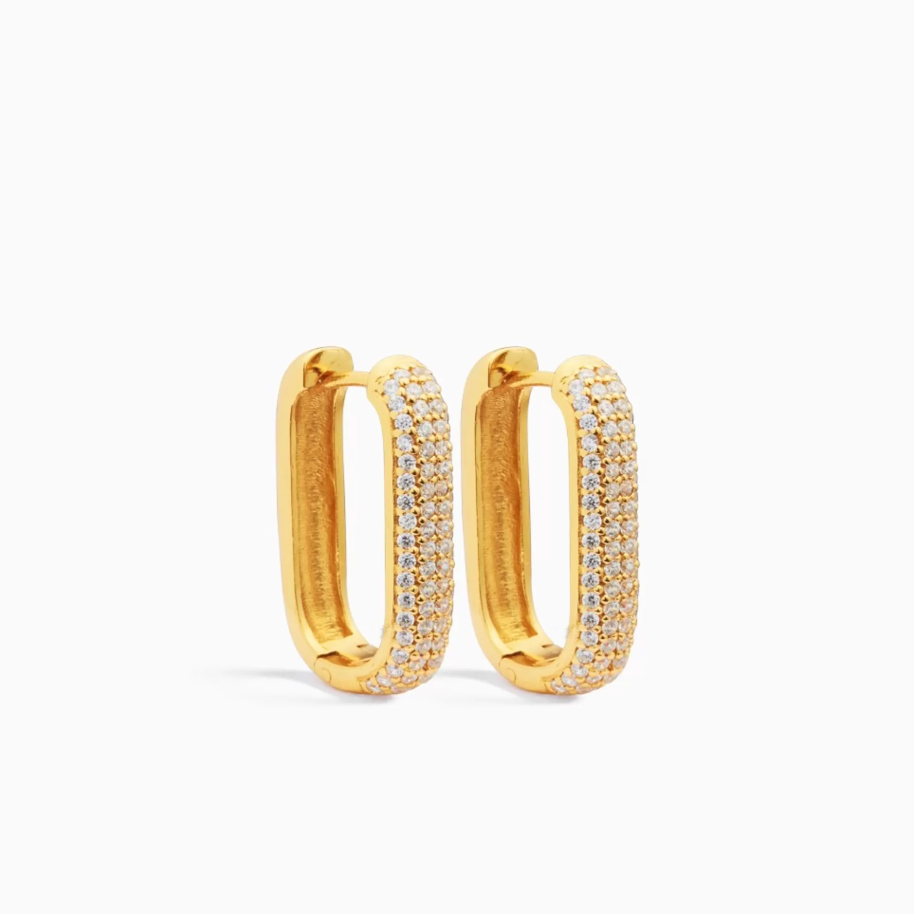 Eline Rosina Oorbellen^Icon Pave Hoops Gold Plated Sterling Zilver