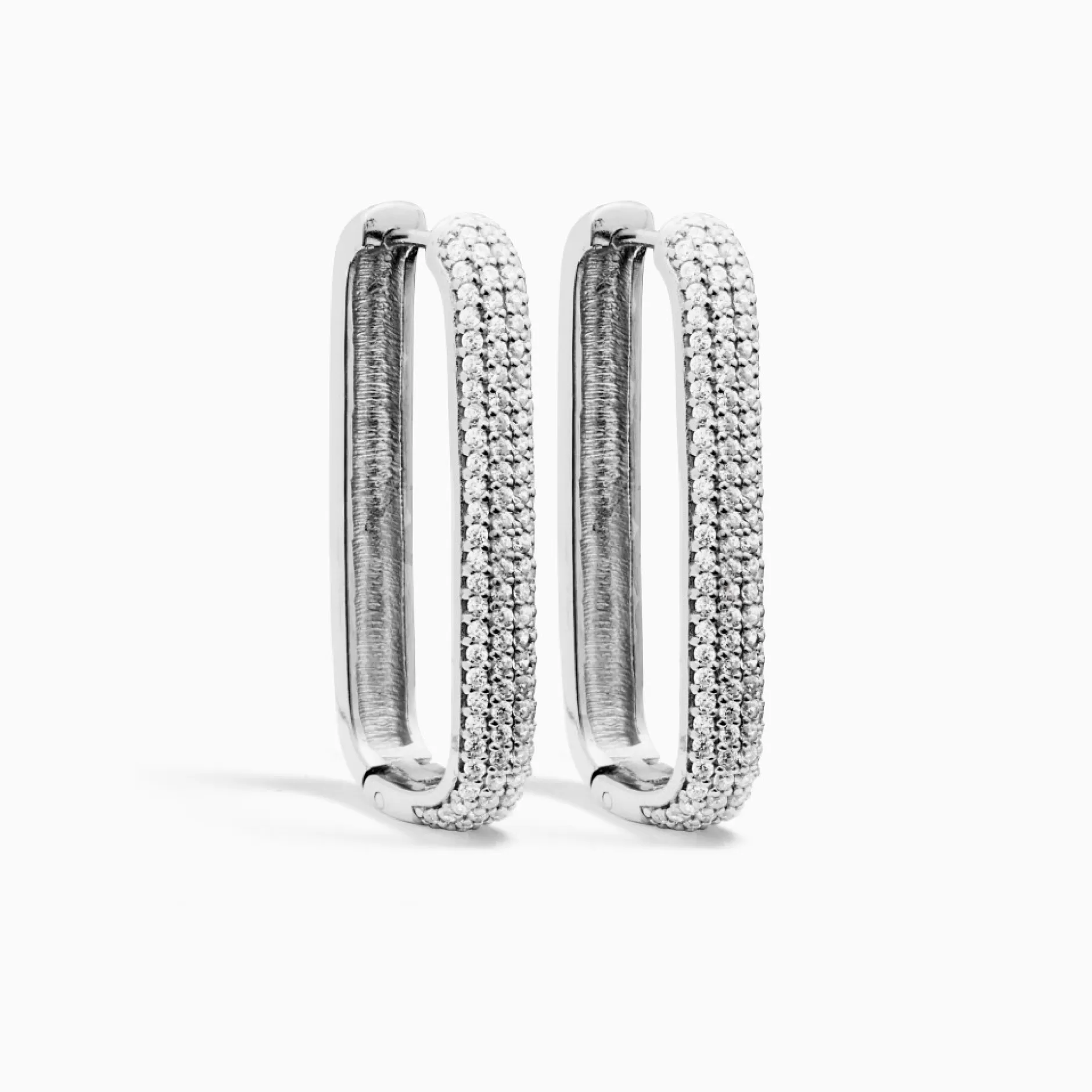 Eline Rosina Oorbellen^Large Icon Pave Hoops Sterling Zilver