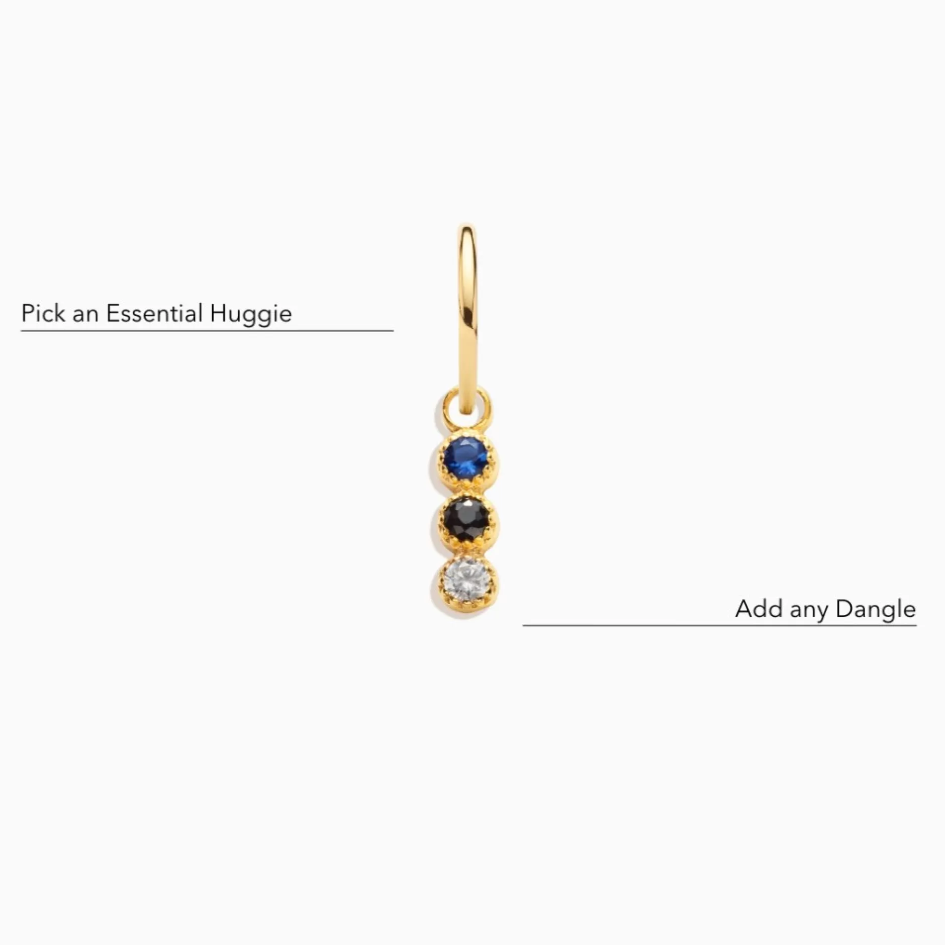 Eline Rosina Oorbellen^Luna Dangle Gold Plated Sterling Zilver