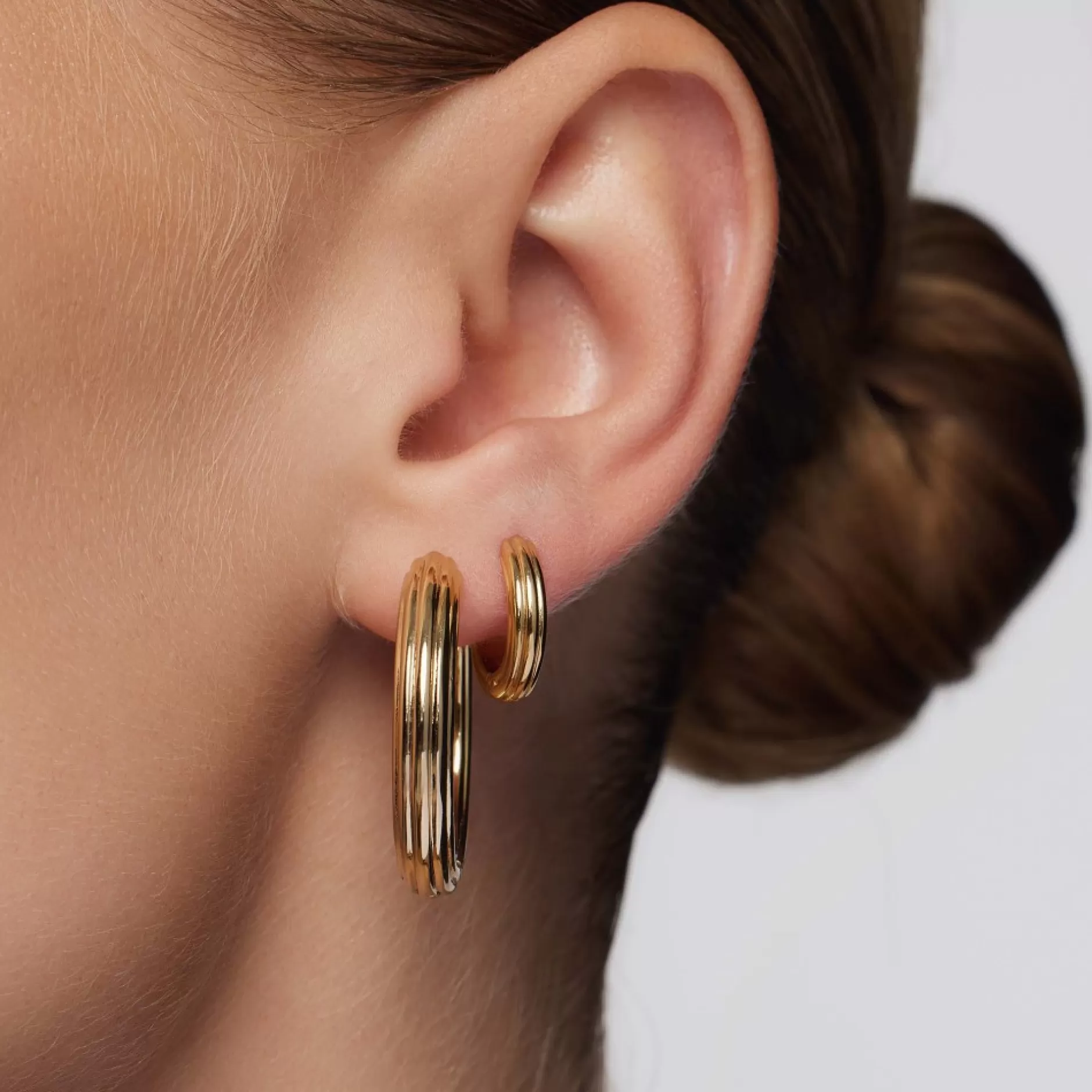 Eline Rosina Oorbellen^Paloma Hoops Gold Plated Sterling Silver