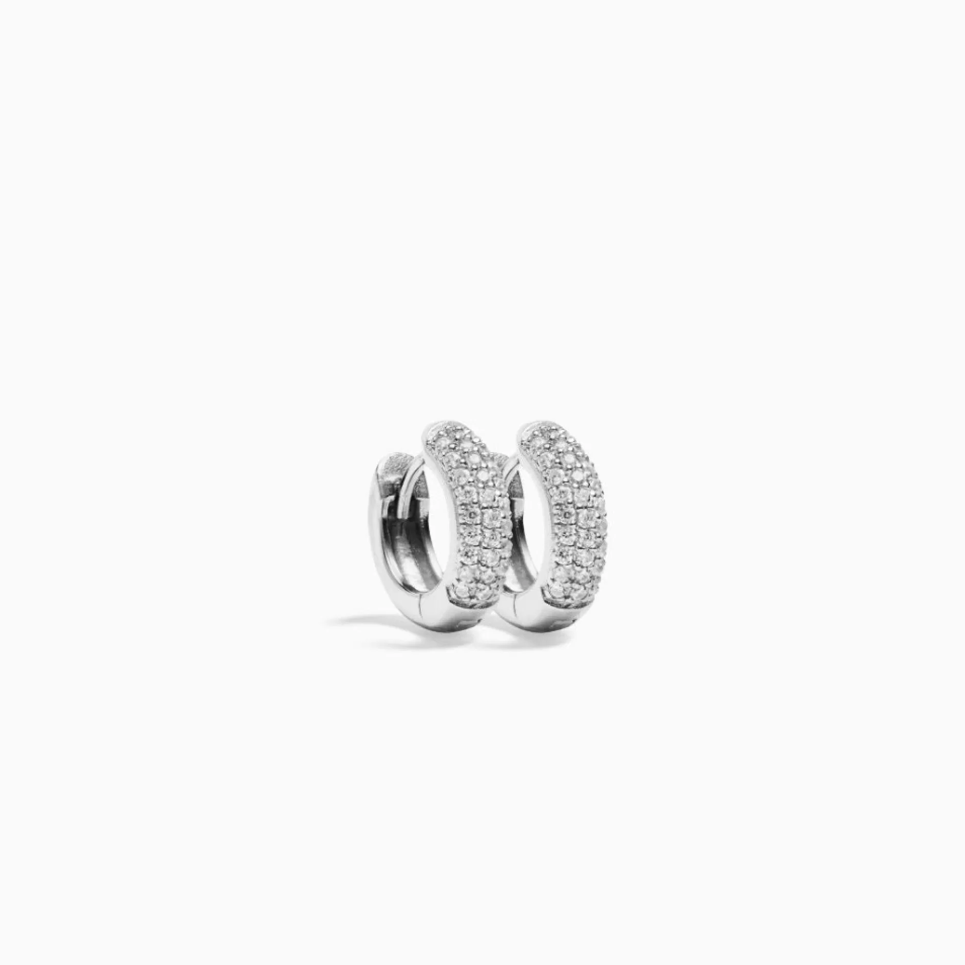 Eline Rosina Oorbellen^Pave Huggies Sterling Zilver