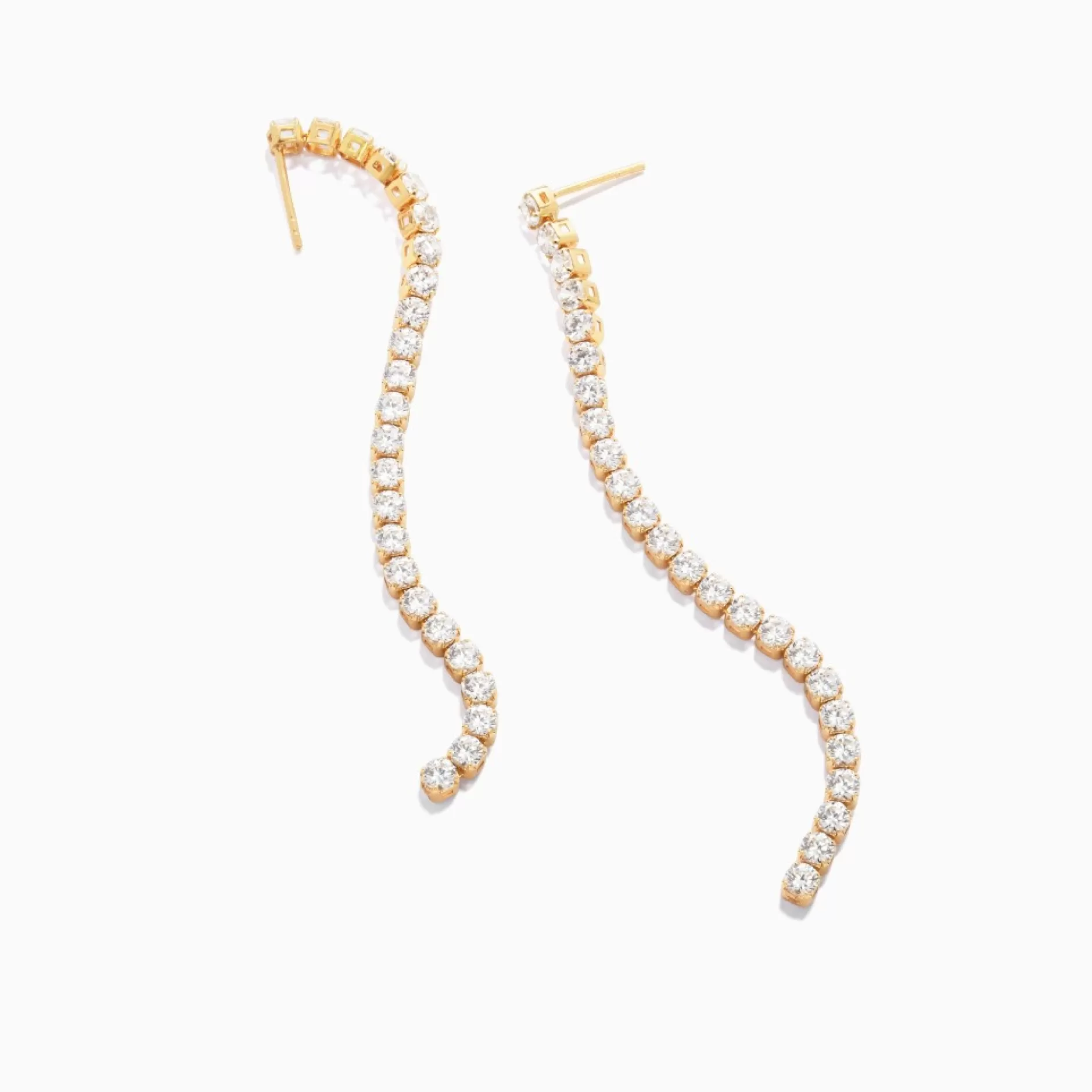 Eline Rosina Oorbellen^Tennis Earrings Gold Plated Sterling Zilver