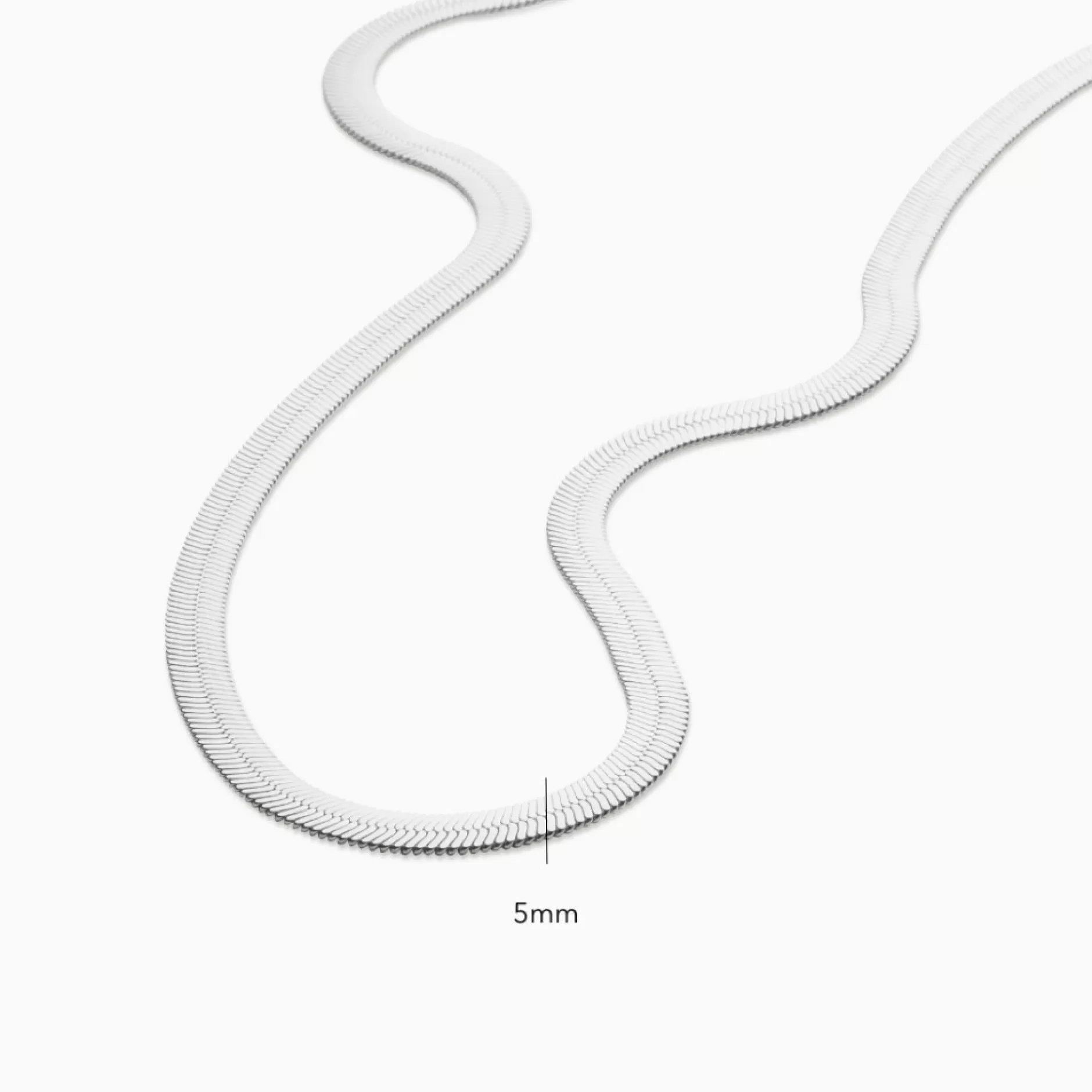 Eline Rosina Kettingen^Thick Flat Snake Necklace Sterling Zilver