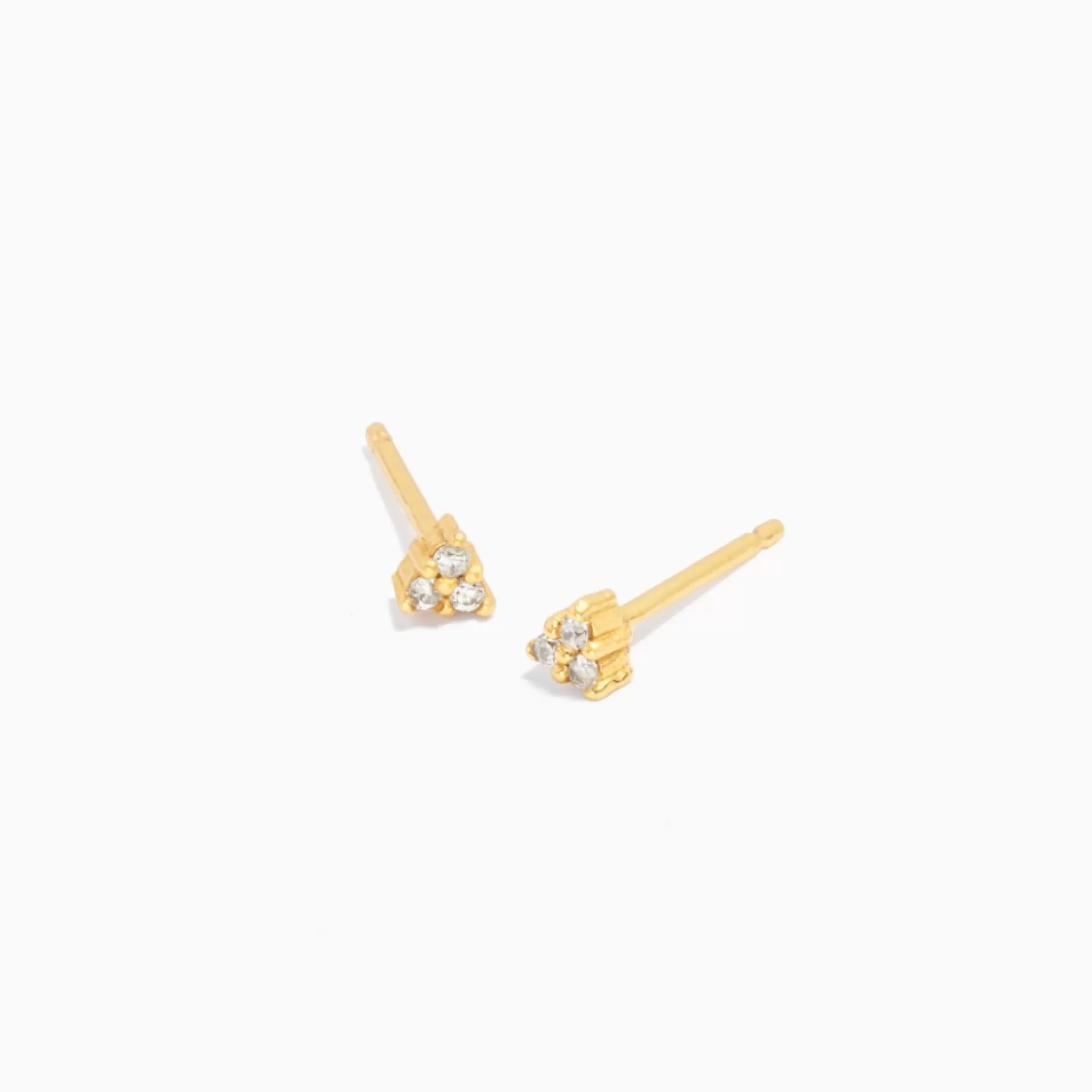 Eline Rosina Oorbellen^Triangle Zirconia Earrings Gold Plated Sterling Zilver