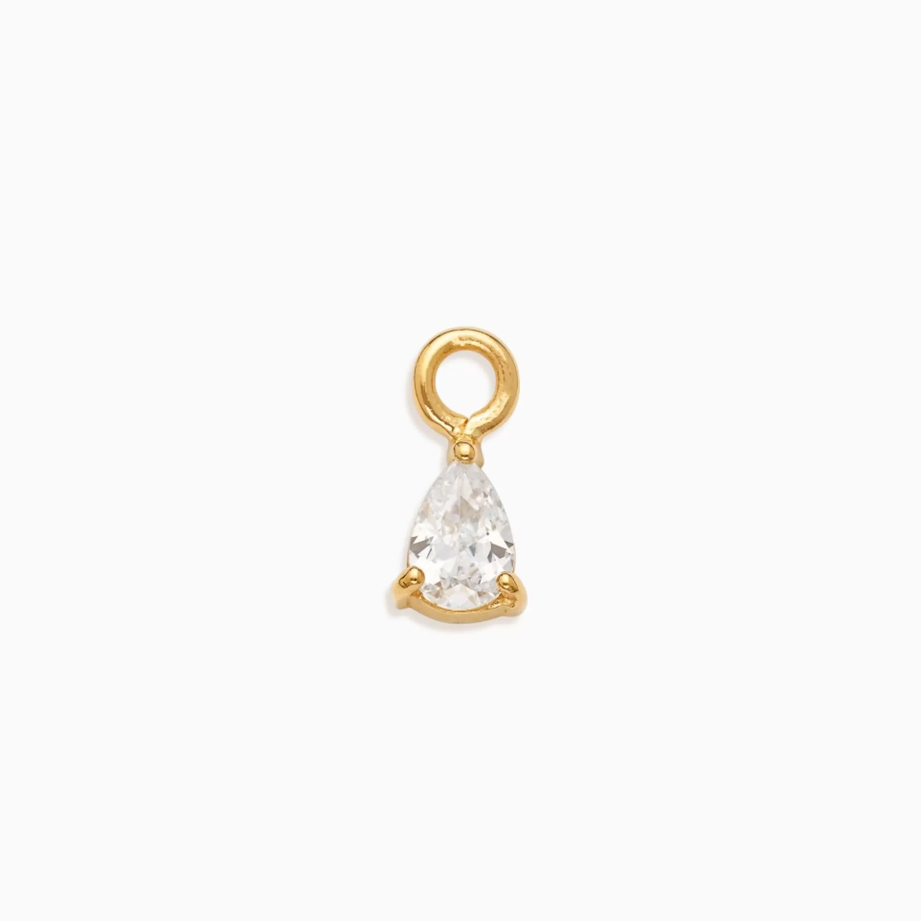 Eline Rosina Oorbellen^White Drop Dangle Gold Plated Sterling Zilver