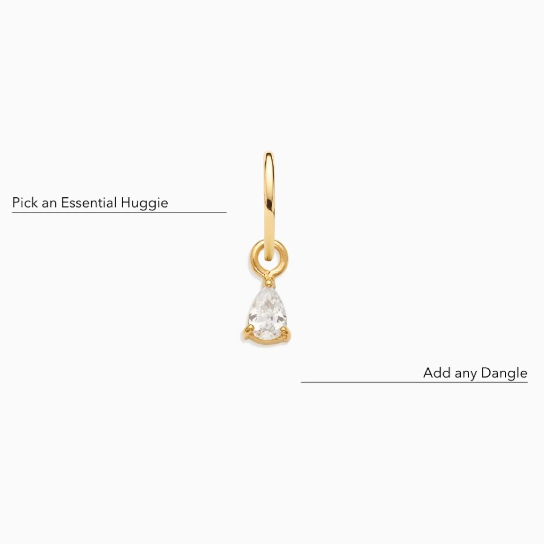 Eline Rosina Oorbellen^White Drop Dangle Gold Plated Sterling Zilver