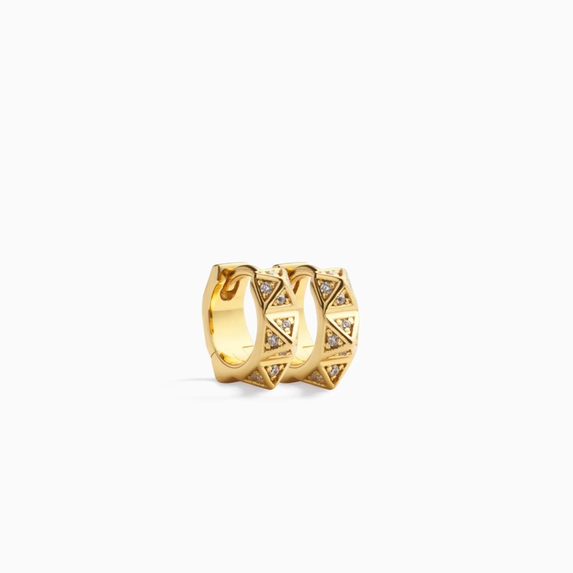 Eline Rosina Oorbellen^Willow Huggie Gold Plated Sterling Zilver