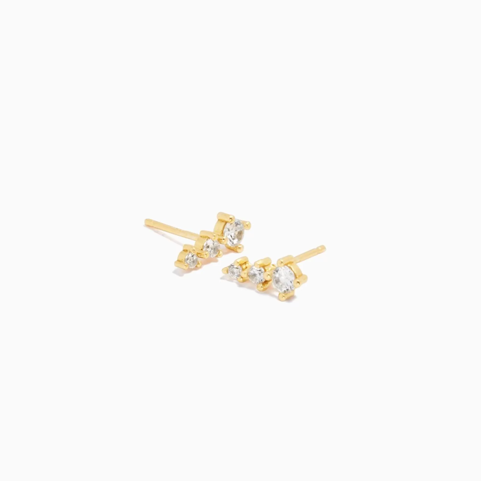 Eline Rosina Oorbellen^Zirconia Cone Earrings Gold Plated Sterling Silver